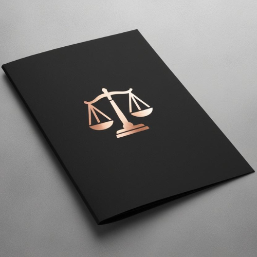 Custom linen pocket folder foil stamped with your own design