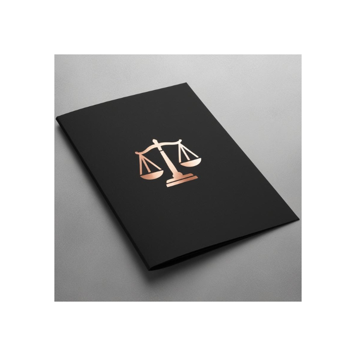 Custom linen pocket folder foil stamped with your own design