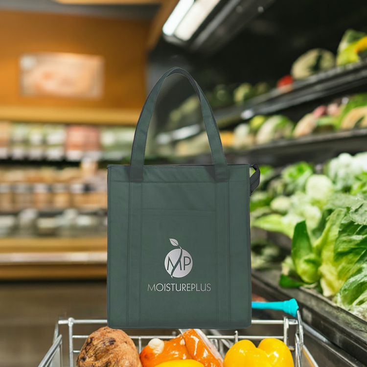 Custom printed insulated grocery bag with business logo