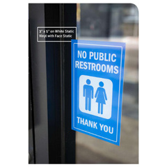 Static cling rectangle-shaped sticker for windows
