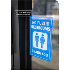 Static cling rectangle-shaped sticker for windows