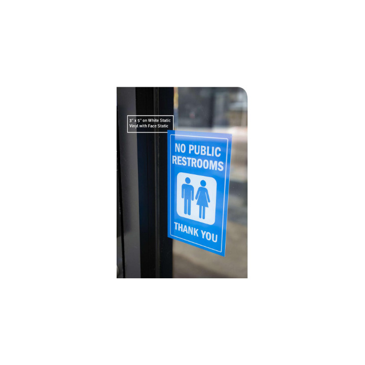 Static cling rectangle-shaped sticker for windows