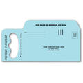 Custom printed door hanger envelope on blue paper