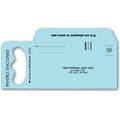 Custom printed door hanger envelope on blue paper