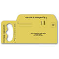Custom printed door hanger envelope on kraft-manila colored paper