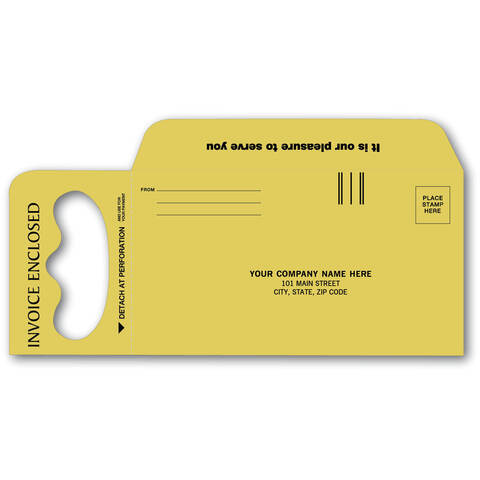 Custom printed door hanger envelope on kraft-manila colored paper