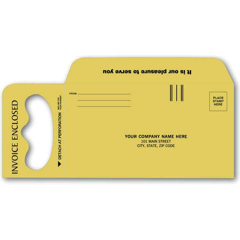 Custom printed door hanger envelope on kraft-manila colored paper