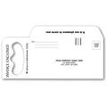 Custom printed door hanger envelopes on white paper