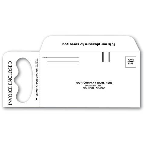 Custom printed door hanger envelopes on white paper