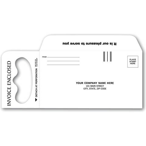 Custom printed door hanger envelopes on white paper