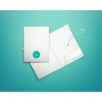 Linen pocket folder printed in full color