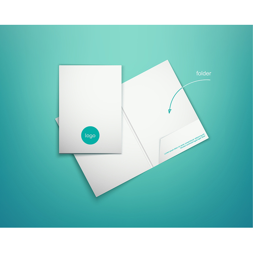 Linen pocket folder printed in full color