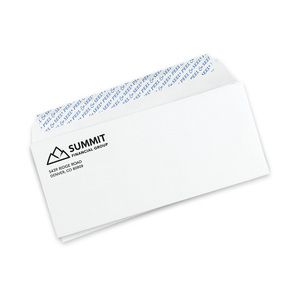 Custom business envelopes with peel and seal strip on the back flap