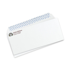 Custom #10 business envelopes with peel and stick feature