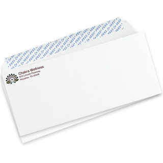 Custom #10 business envelopes with peel and stick feature
