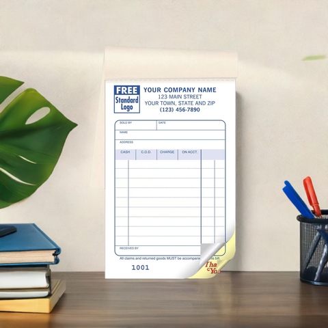 Personalized sales books with your business logo