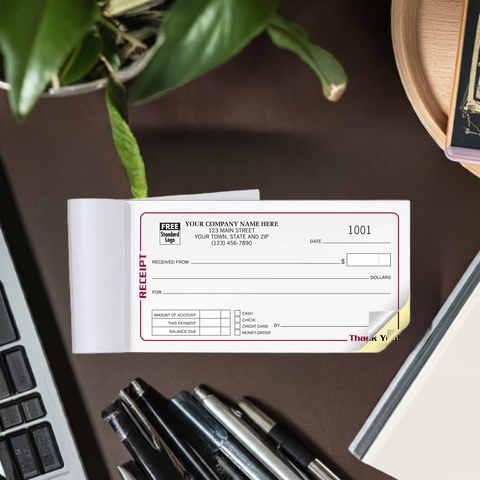Customized compact sized receipt book