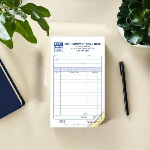 Personalize this medium-size sales book online with your logo