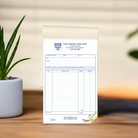 Personalized sales books with custom text and logo - Half letter size