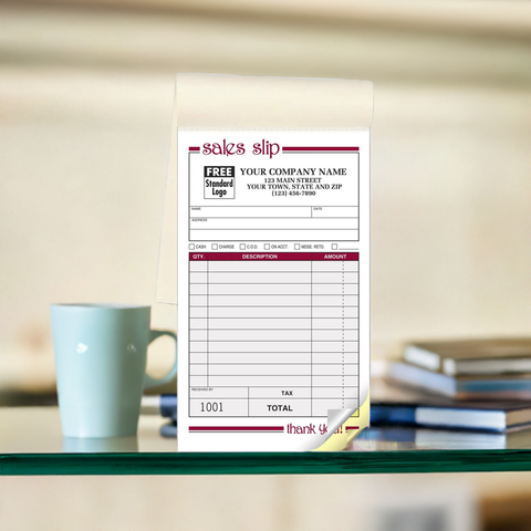 Custom retail sales books with logo