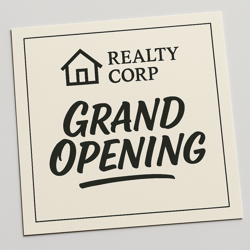 Custom printed announcement cards for businesses and non-profit organizations