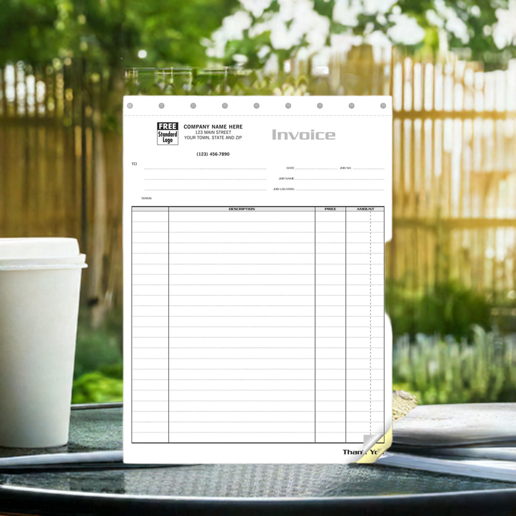 Carbonless Job Invoices with Business Logo