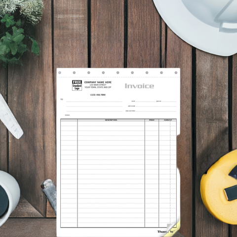 Job invoice designed for contractors