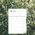 Custom printed job invoice for landscapers with logo