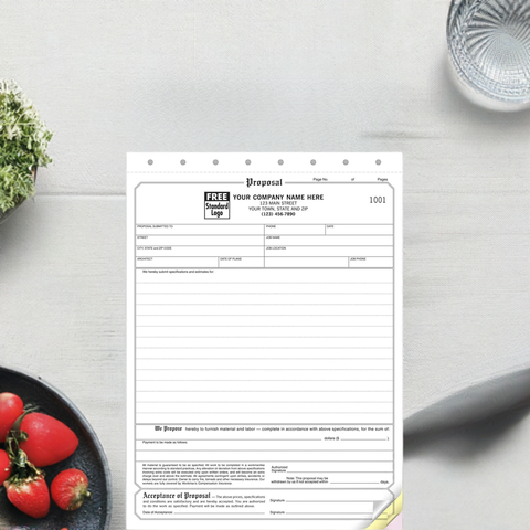 Proposal business forms for contractors