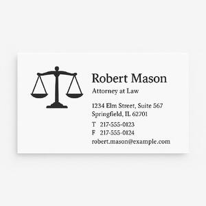 Custom business cards printed on premium paper in black ink on the front side only