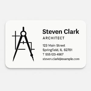 Custom business cards with rounded corners printed on premium paper in black ink