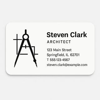 Custom business cards with rounded corners printed on premium paper in black ink