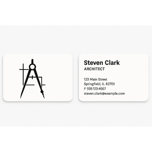 Custom double-sided business cards with rounded corners on premium paper - black ink