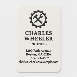Custom business cards printed on premium paper with raised ink (black only)