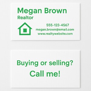 Custom business cards printed in one ink color on both sides