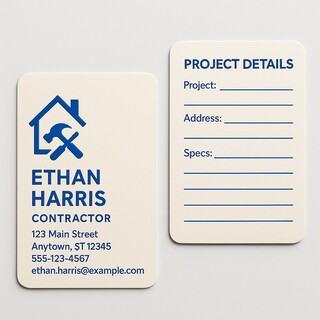 Custom business cards with round corners printed in one ink color on both sides