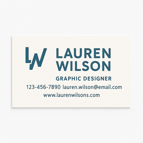 Custom business cards with raised ink and printed with unique spot color