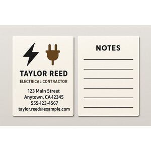 Double-sided business card design done in minutes with 2 ink colors