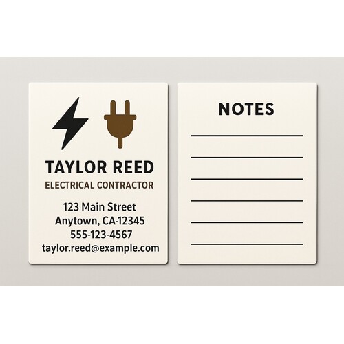 Double-sided business card design done in minutes with 2 ink colors