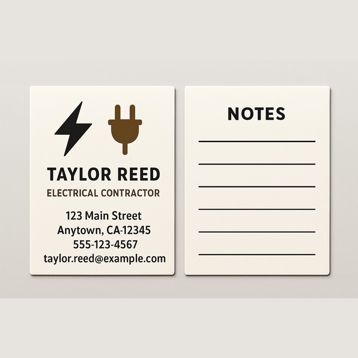 Double-sided business card design done in minutes with 2 ink colors