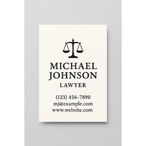 Custom business cards printed on natural white paper in black ink on the front side only