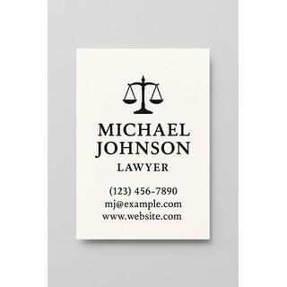 Custom business cards printed on natural white paper in black ink on the front side only
