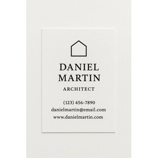 Custom business cards printed on 130 lb. Strathmore paper in black ink on the front side only