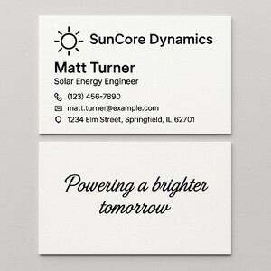 Custom business cards printed on natural white stock in black ink on both sides