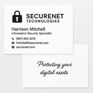 Custom business cards printed on premium Strathmore paper in black ink on both sides