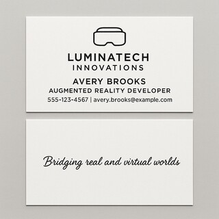 Custom business cards printed on sturdy paper in black ink on both sides