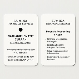 Custom double-sided business cards with rounded corners on sturdy paper - black ink