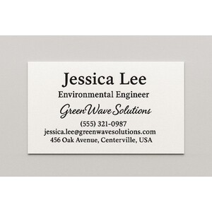 Custom business cards printed with raised ink (black only) on sturdy paper