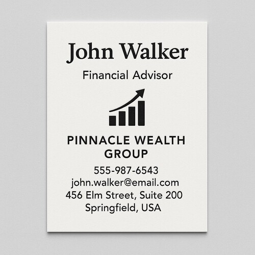 Custom Strathmore business cards printed with raised ink (black only) on the front side