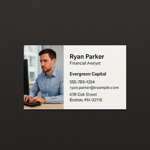 Full Color Business Cards Printed on Premium Natural White Paper - 1-Sided